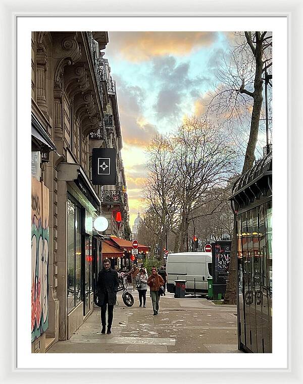 Paris Street Scene - Framed Print