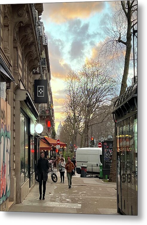 Paris Street Scene - Metal Print